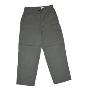 Theory Project High Waist Wide Leg Baggy Pants Sz 4 Gray Green Cropped Ankle